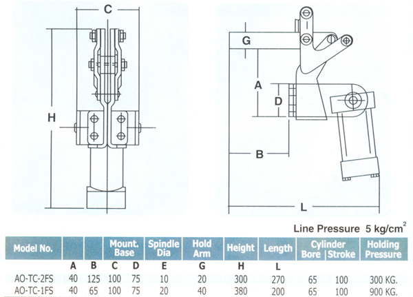 Air Operated Angle Clamp